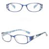 Women Fashionable Reading Glasses Stripes Printed Reading Glasses Anti Blue Light Eyewear Rectangle Presbyopia Eyeglasses