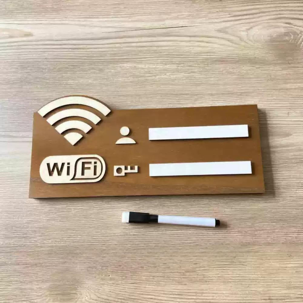 

1 шт. Деревянный знак с паролем WiFi в деревенском стиле, Винтажная настенная табличка-индикатор беспроводной сети, Многоцелевой аксессуар для домашнего декора