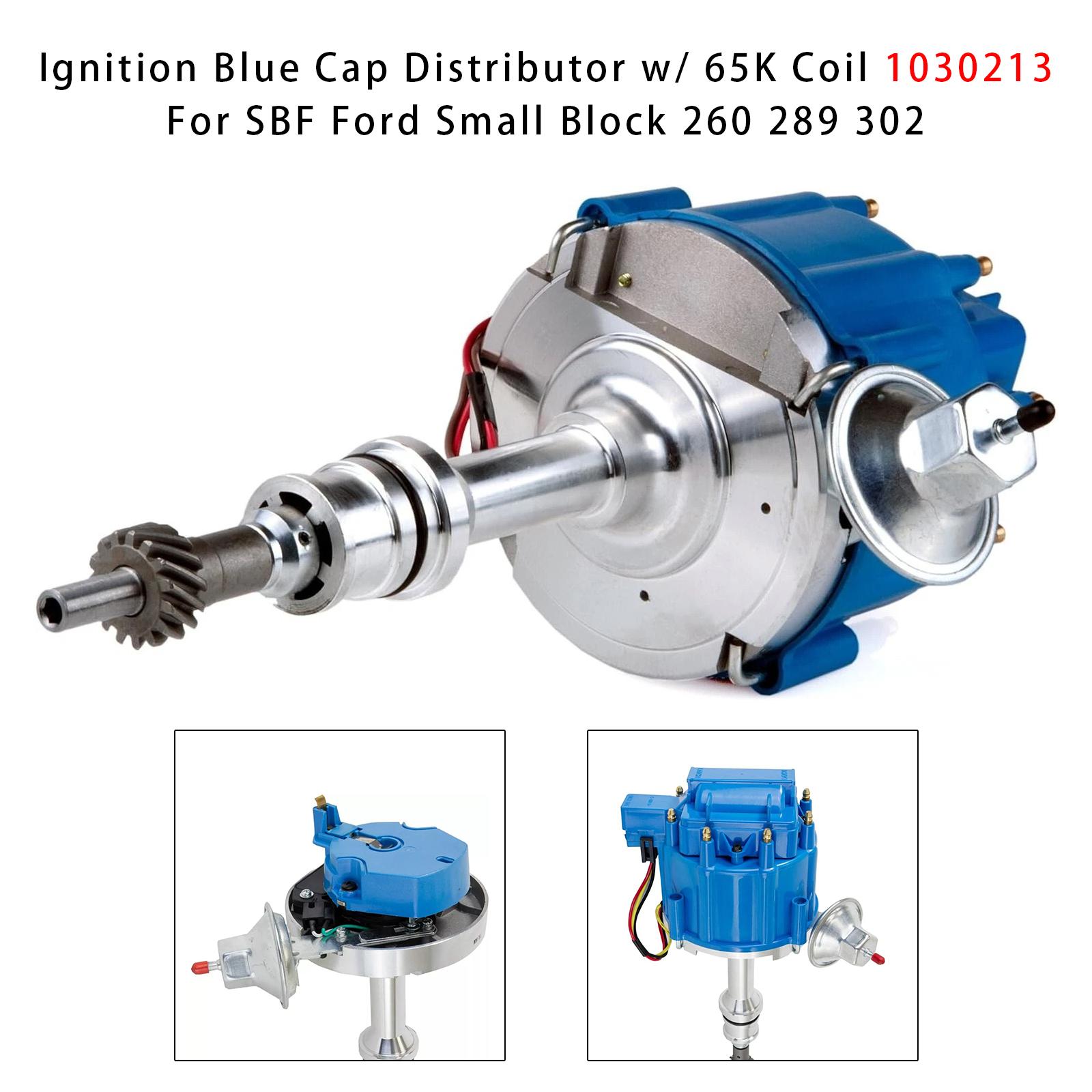 

Ignition Blue Cap Distributor w/ 65K Coil 1030213 For SBF Ford Small Block 260