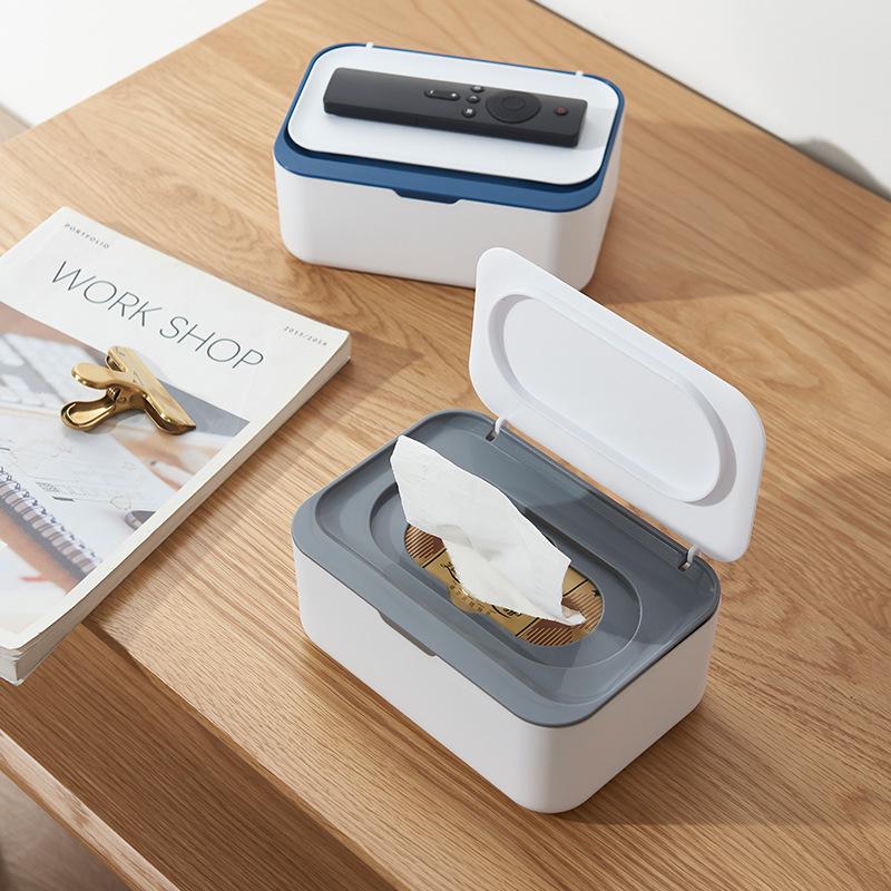 Multifunctional Dustproof Tissue & Mask Storage Box with Lid