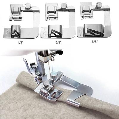3Pcs Adjustable Wide Rolled Hem Presser Foot Sewing Machine Foot Narrow Rolled Hemming Foot for Low Shank Sewing Machine