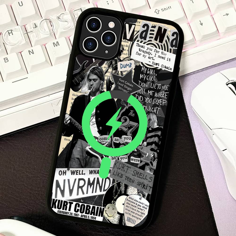 Rock Classic N-Nirvana Band Magnetic Wireless Phone Case For IPhone 17 16 15 14 13 12 11 Pro Max For Magsafe Cover