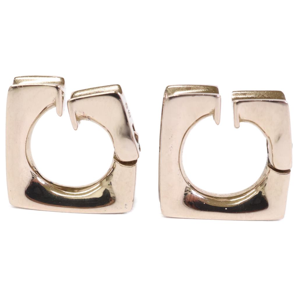 ete 925 Row Square Hug Earring Raw Brown Gold CoatingUsed