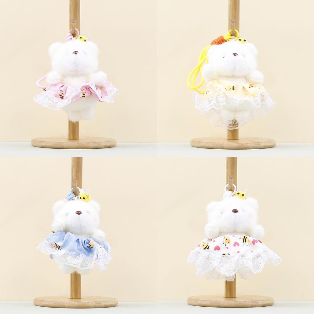 Urocza pluszowa zabawka w kształcie misia z krótkim futerkiem dla dziewczynek, do torebek i jako dekoracja kolekcjonerska