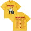 Rapper Bruno Mars Romantische Tour 2026 Grafik-T-Shirts Herren Damen Vintage T-Shirts Kurzarm Baumwolle Locker Hiphop Rundhals-T-Shirts