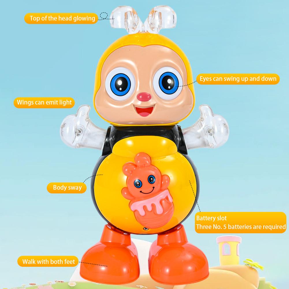 Gesangsspielzeug Cartoon Biene Elektrisches Spielzeug Mit Ton Blitzlicht Singen Tanzen für Mädchen Jungen Kinder Elektronische Haustiere Musikspielzeug Geschenke