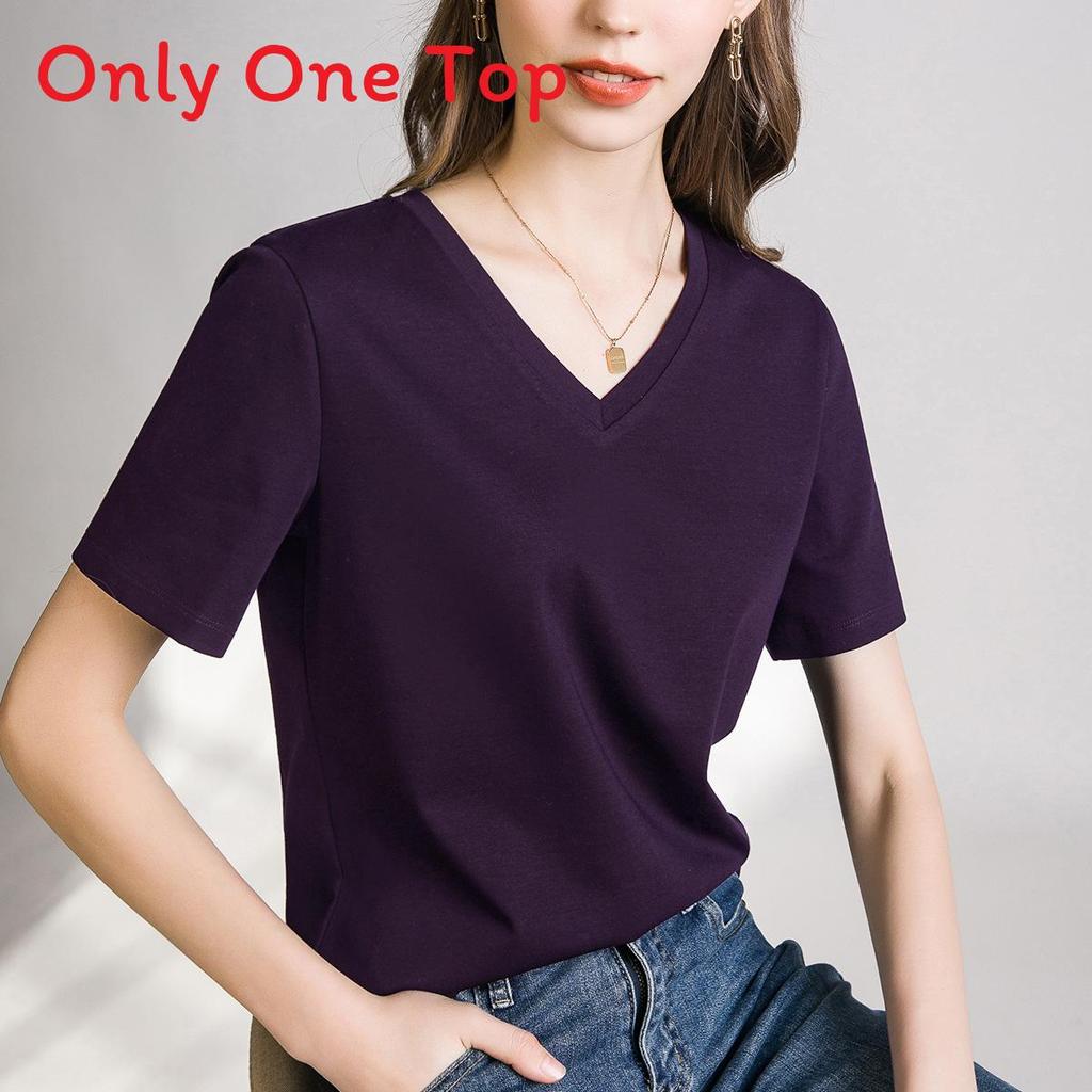 Silk Cotton T Shirt For Women With V Neck And Slim Fit For Casual Wear