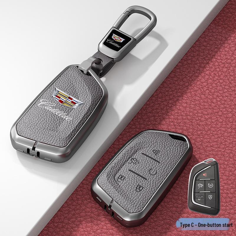 Lädernyckelskydd för Cadillac XT5/CT6/XT4/XTS och ATSL – Unisexdesign med spänne