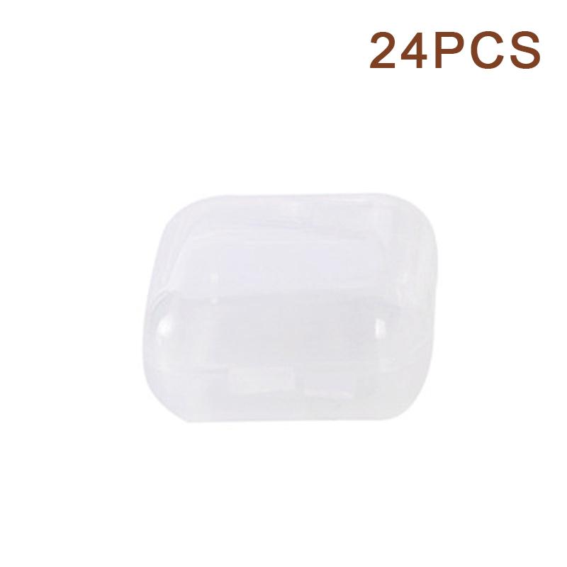 Mini Plastic Storage Box Square Transparent Flip Portable Pill Container Jewelry Holder Earrings Small Packaging Display Case