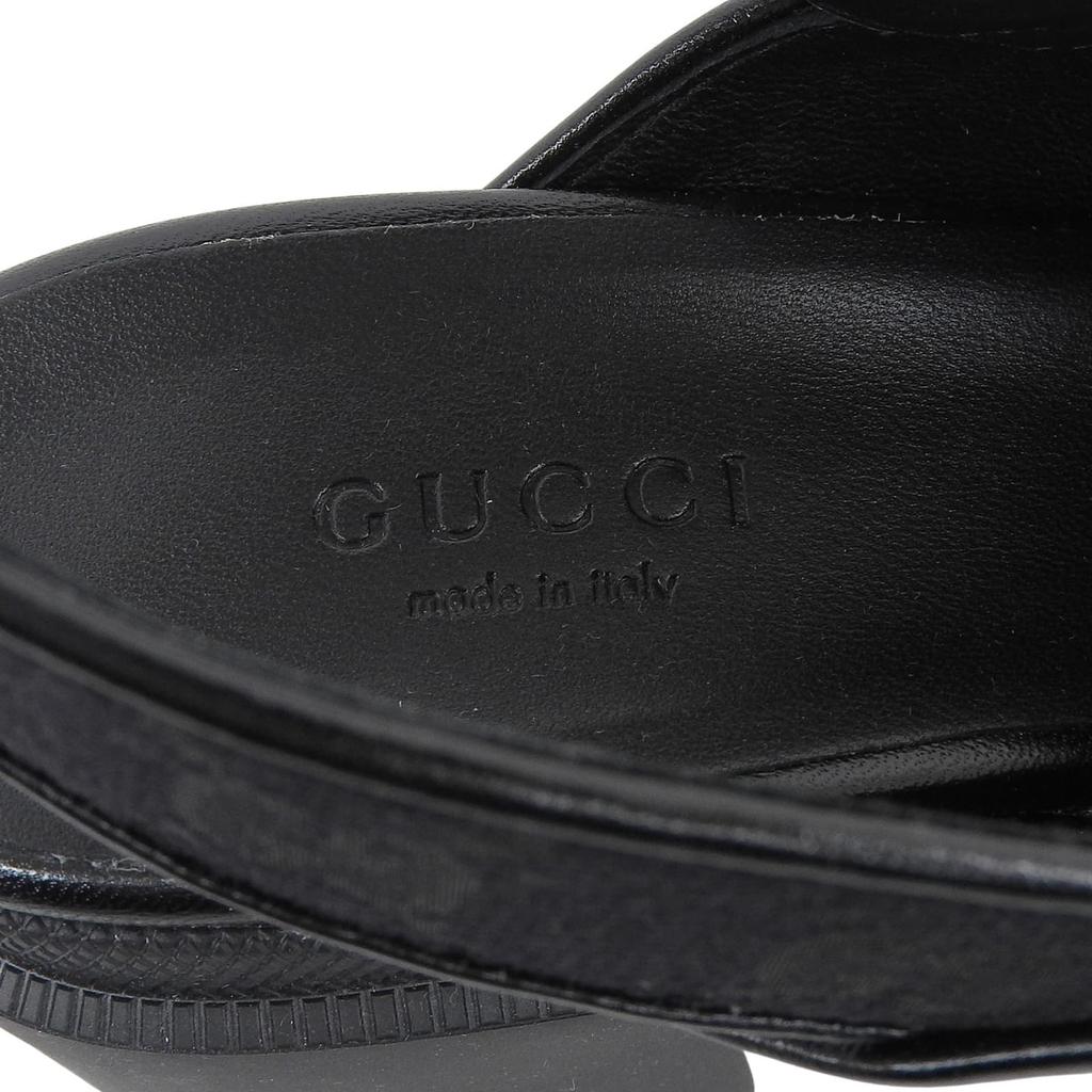 Pristine GUCCI Sandals Cross-strap Platform Black GG Canvas Women 35 749795 Used