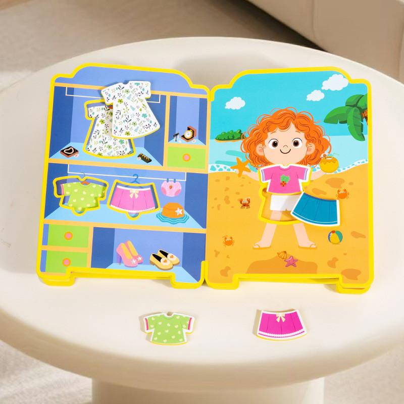 Educational Puzzle Dress Up Book For Children With Magnetic Stickers And Quiet Play