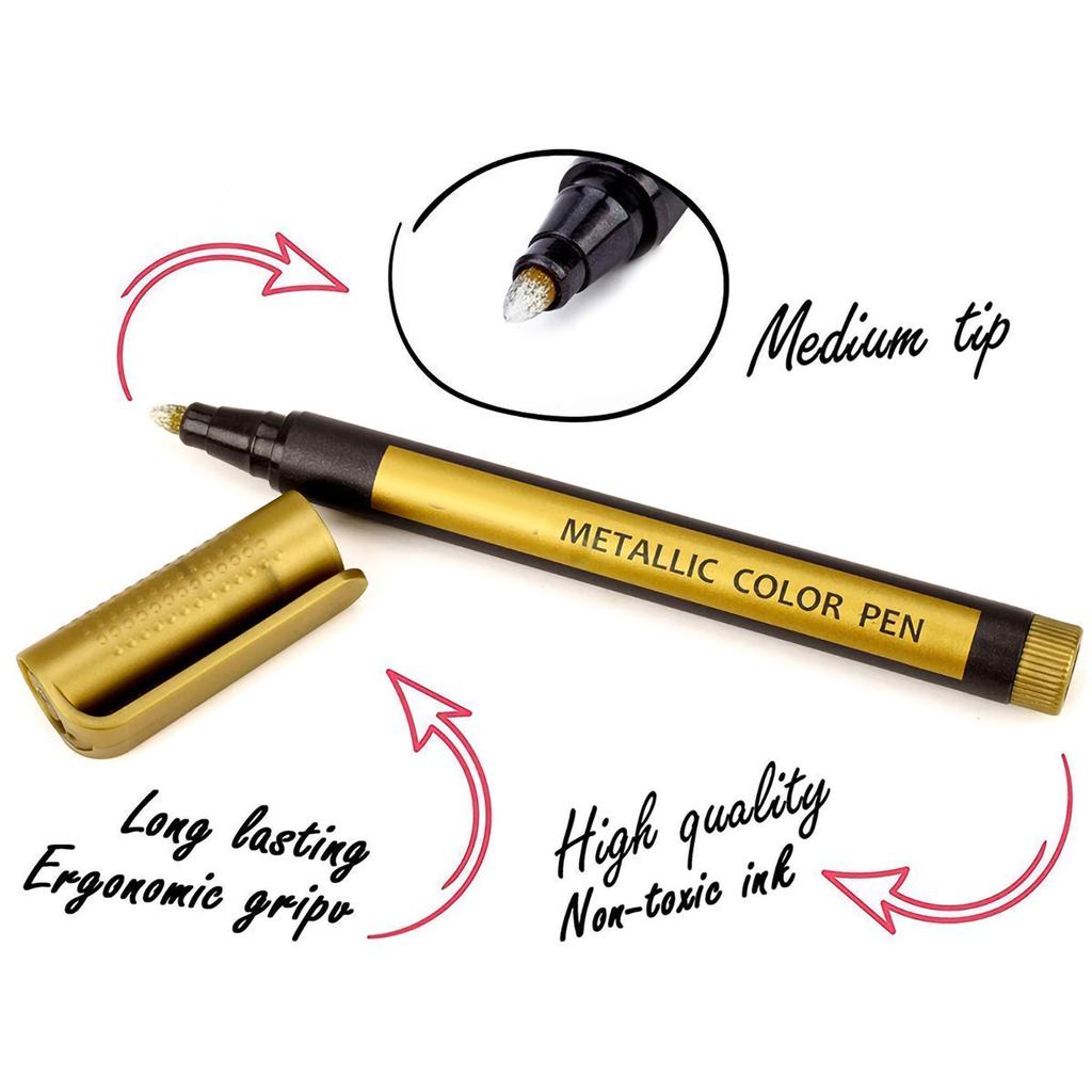 10 szt. Metaliczne markery w różnych kolorach, pisaki do malowania do scrapbookingu, rękodzieła, DIY albumu ze zdjęciami, sztuki