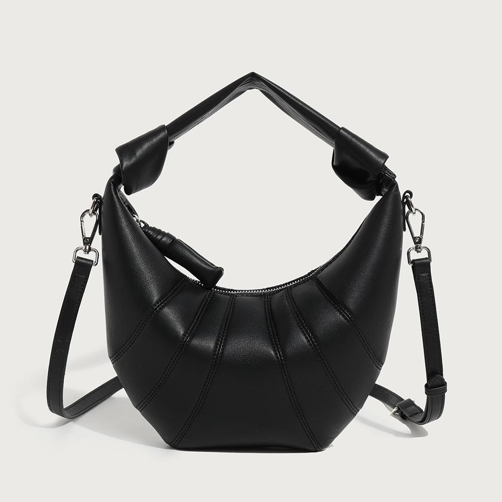 

Женская сумка из овчины с текстурой круассан подмышка женская 2025 новая сумка сумка через плечо сумка-мессенджер модная женская сумка чёрный