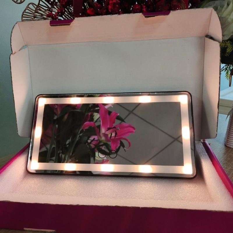 Rechargeable Makeup Mirror with Dimmable Touch 60 LEDs 3 Light Modes for Car Sun Visors Interior Accessory Quick Install