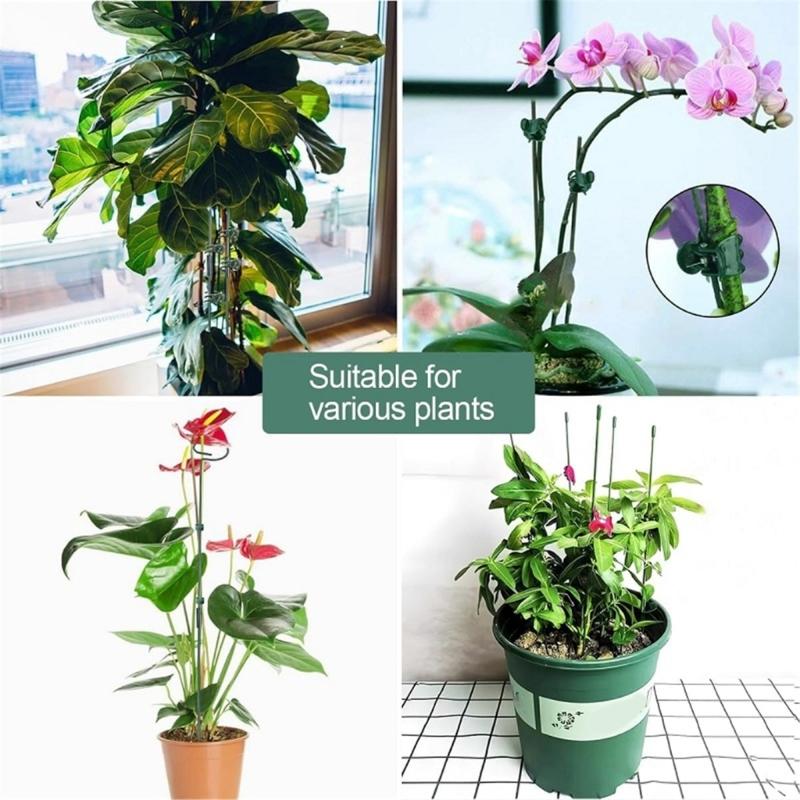 22Pcs Flexible Plant Support Bracket With 22 Green Clip Bendable Garden Stakes For Outdoor Plant Stem Healthy Growth