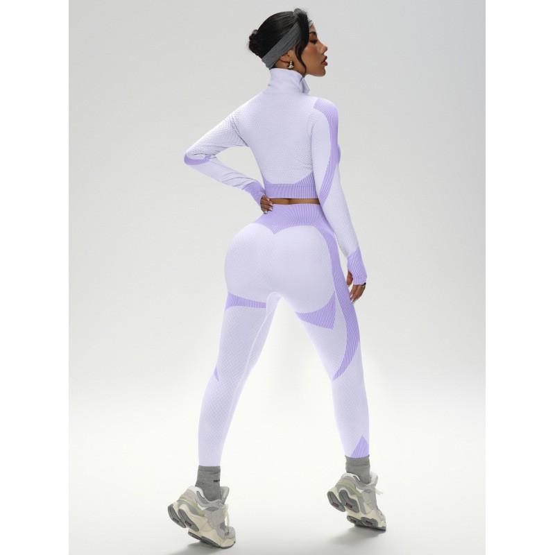 JYL Seamless Quick Dry Long Sleeve Pants Plus Size Yoga Set