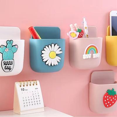 2 pièces Support mural auto-adhésif arc-en-ciel pour brosse à dents, étagère de rangement pour salle de bain pour dentifrice, brosse à dents, support pour smartphone