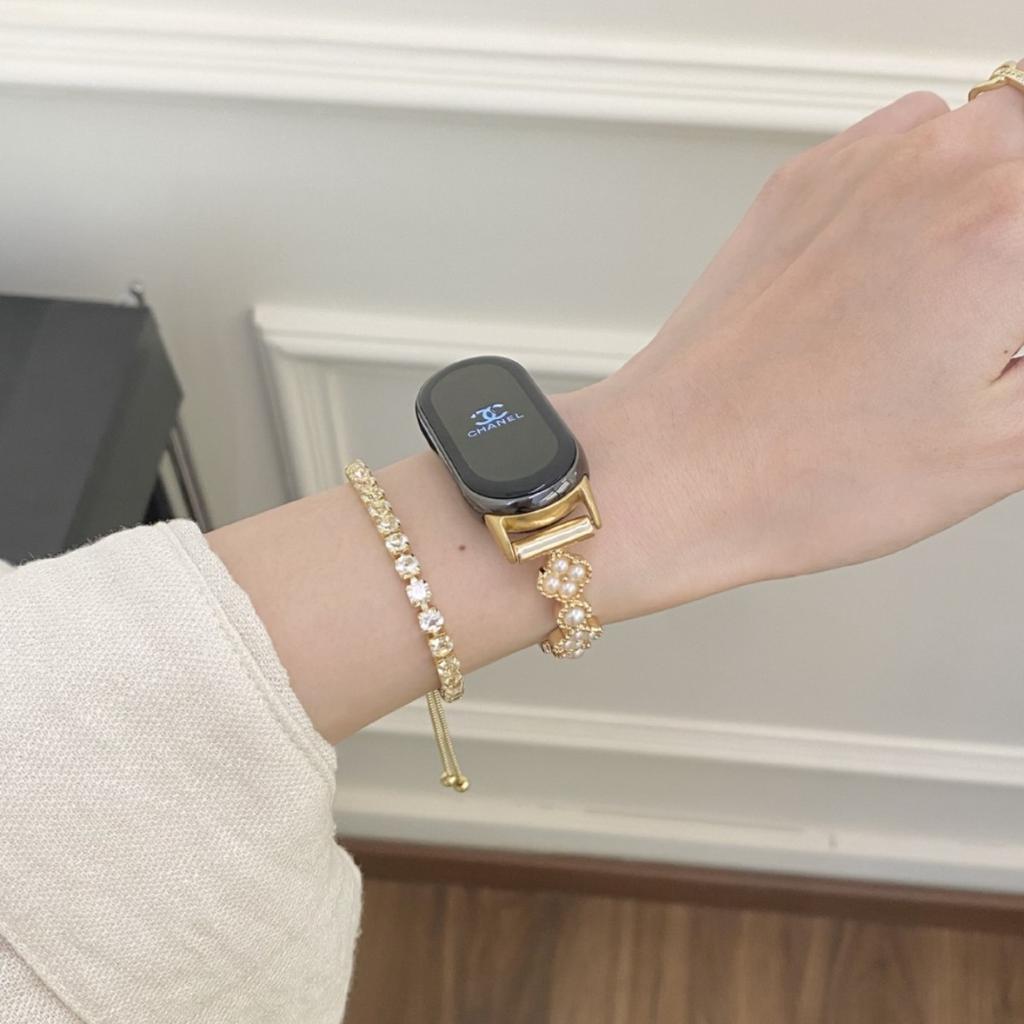 Suitable For Xiaomi Mi 10 Bracelet 9Pro Clover Pearl Bracelet Xiaomi Mi 8 Women'S Redmi Watch4/5 Wristband