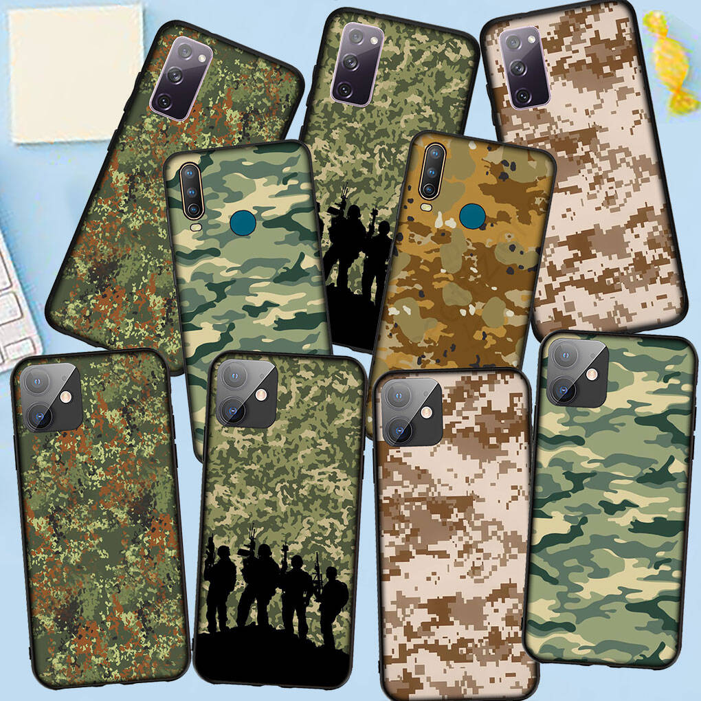 Phone Case for Samsung Galaxy S25 S23 S22 S24 Ultra FE A05 A06 A15 A16 A36 A37 A35 A54 A55 A56 A57 A25 A26 A53 Art Military Army Camouflage Camo Cover