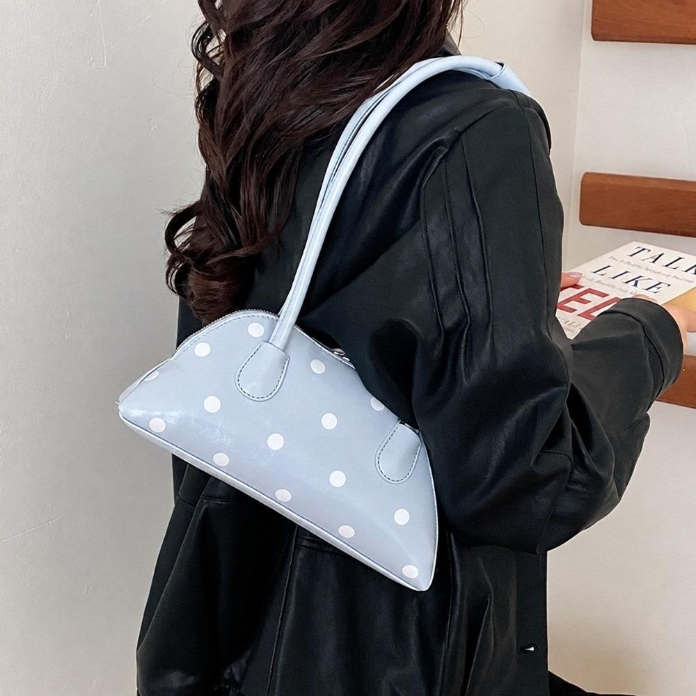Sweet Leather Underarm Bag Lightweight Commuting Bag Cute Polka Dot Shoulder Bag Party