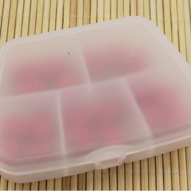 1PC Transparent PP Frosted Plastic Pill Storage Box Portable Outdoor Travel 5-Cell Pill Capsule Sorting Storage Organizer