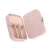 Earring Jewelry Box Waterproof PU Leather Large Capacity Simple Compact Earrings Jewelry Desktop Organizer Pink