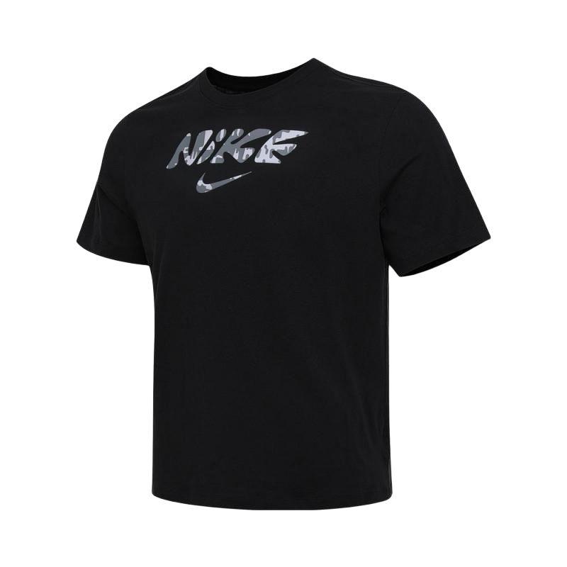 Nike T-Shirt Logo Letter Round Neck Short Sleeve Kids Tops Black HJ4454-010