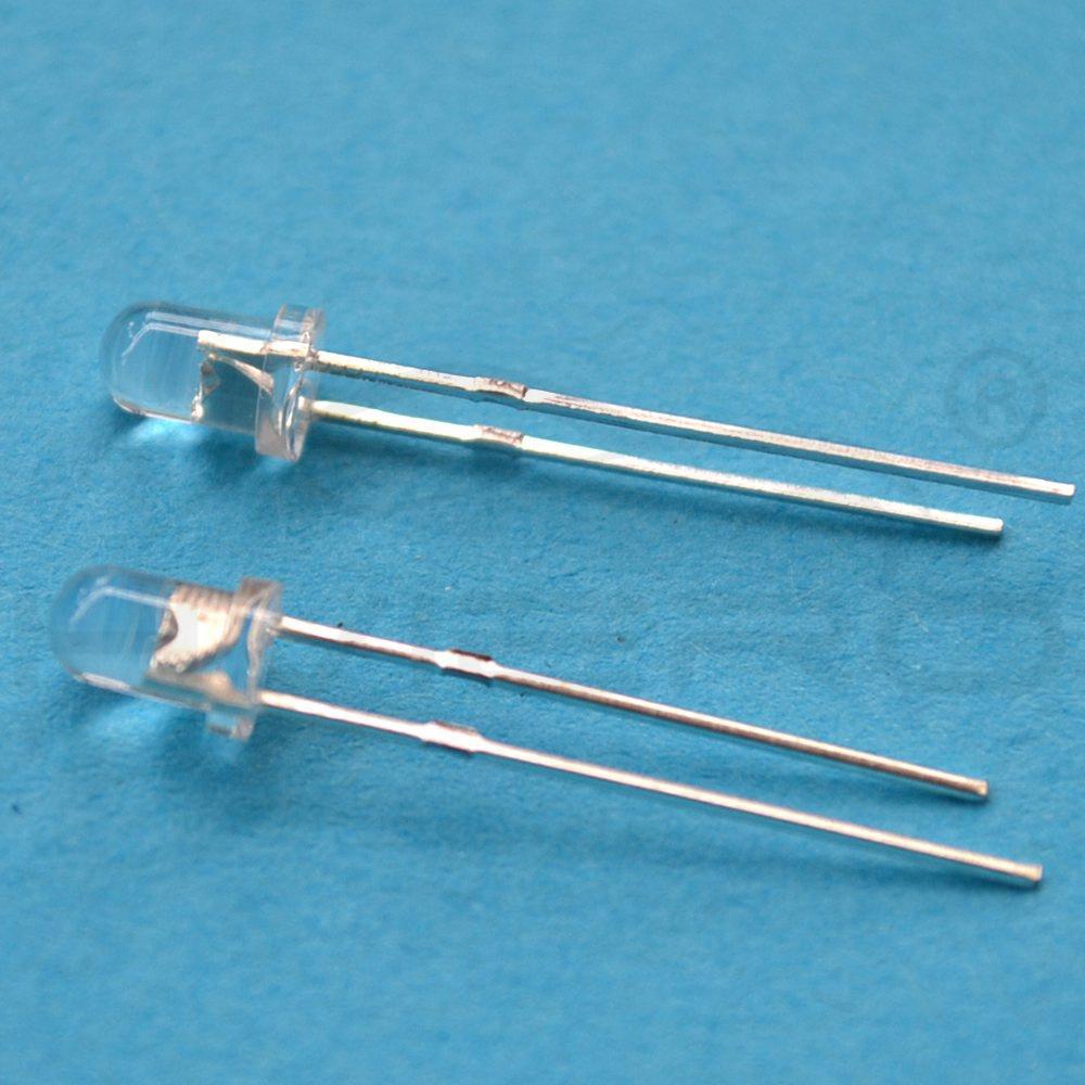 100Pcs White Blue Red Yellow Green 5mm 3mm Round LED Assortment Kit Ultra Super Bright Light Emitting 6000-6500k Diode Bulb Lamp