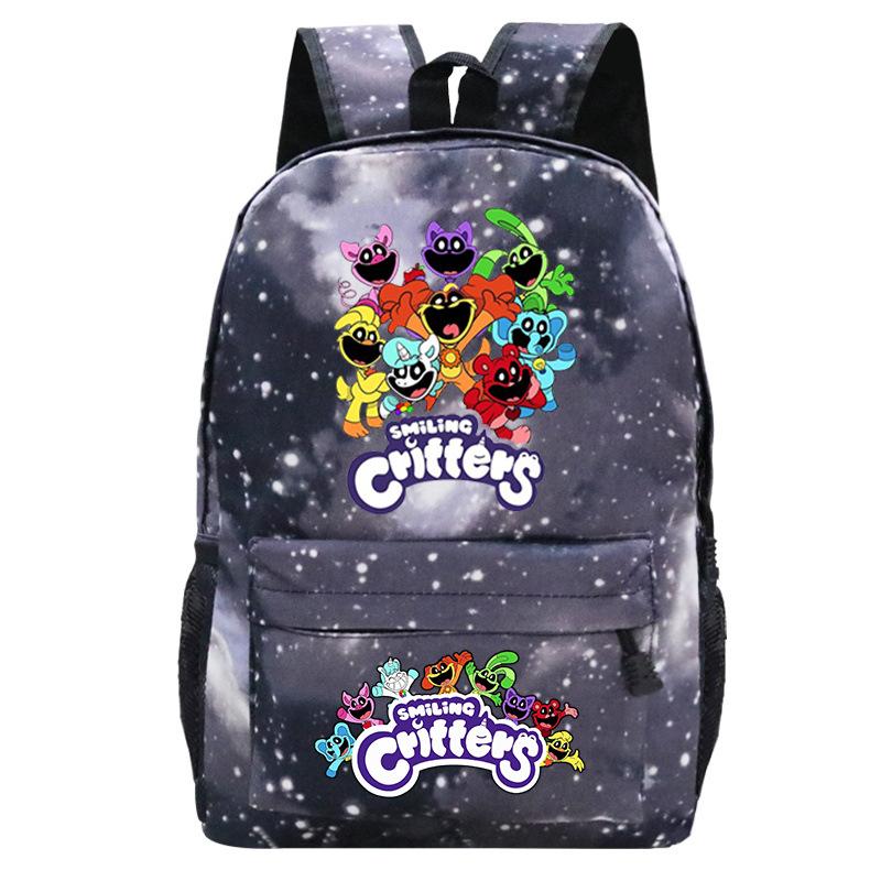Smiling Critters Smiling Animals College Style Boys And Girls Junior High School Students School Bag Casual Backpack