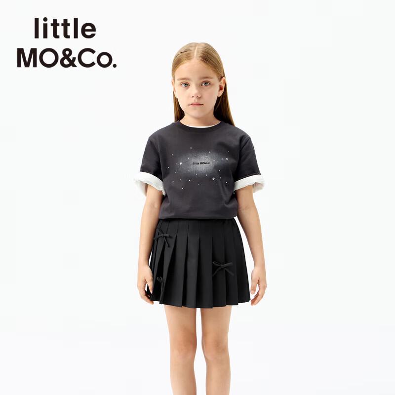 Little MO&Co. Girls  5A Antibacterial Pure Cotton Short-Sleeve T-Shirt 110