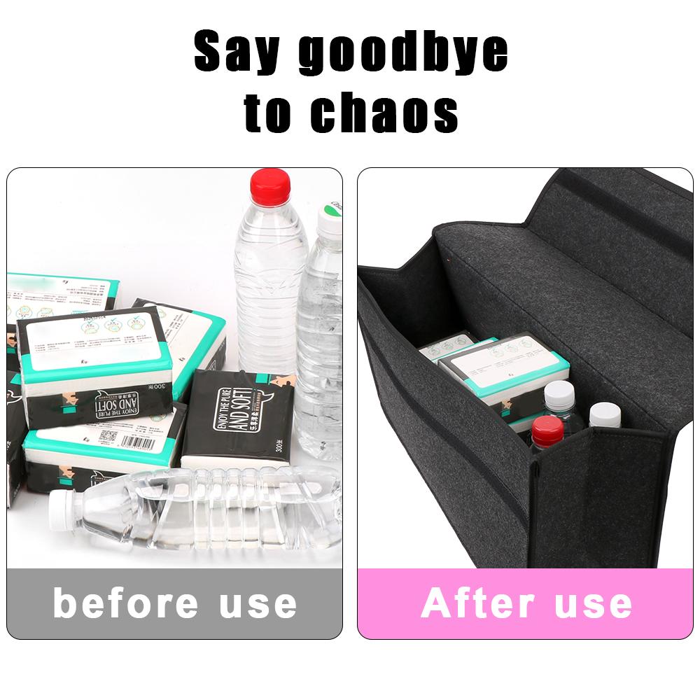 Foldable Finishing Storage Box Soft Felt Anti Slip Automotive Interior Supplies Car Trunk Organizer Car Storage Bag