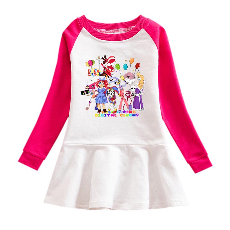 Korean Style Girls' Cartoon Long Sleeve Princess Dress - Mesh Skirt (Spring & Autumn 2026)