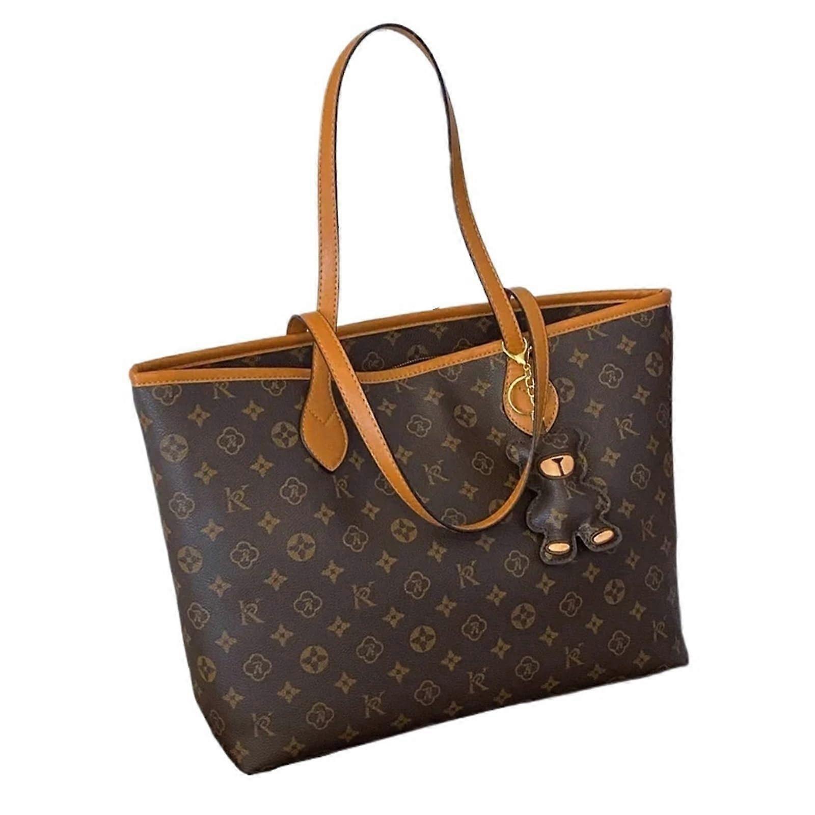 Luxus Tote Bags für Damen Weiche Leder Schultertasche Designer Damen Freizeit Shopping Handtasche Sac Ref: 7732 brown