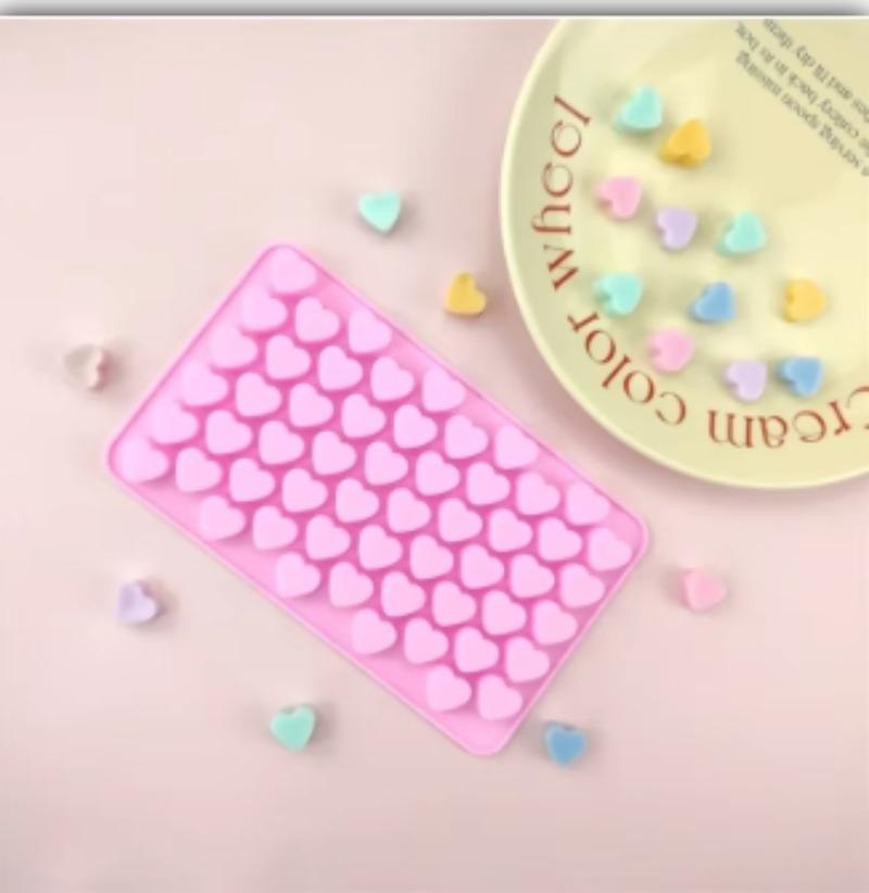 55 Hole Mold Candle Making Box Love Heart Shaped Silicone Chocolate Mold DIY Heart Cake Baking Mold Valentine's Day Supplies