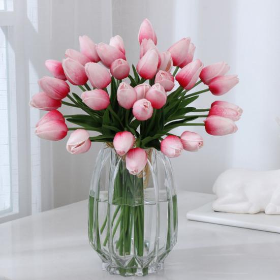 5Pcs/Set Fake Flower to Easy Decor Simulated Faux Leather Care Long Stem Soft Artificial