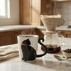 VOTUM Black Cat Coffee Mug,12 Oz Ceramic Tea Cup with Tail Handle and Paw Prints Inside — Cute Handmade Gift for Feline Lovers,Women