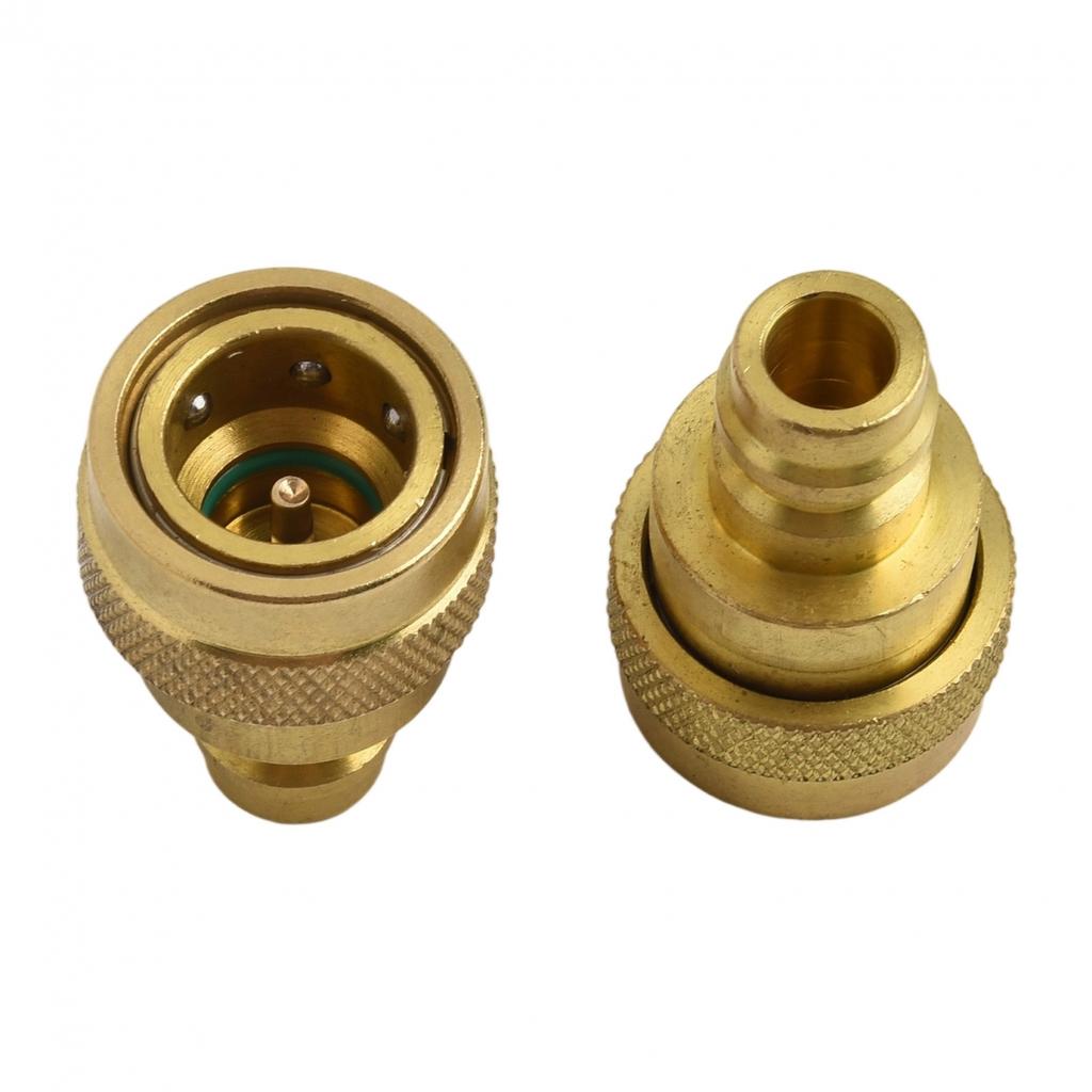 2PCS Brass For R134A To R1234YF Adjustable High Low Pressure Connector Adapter