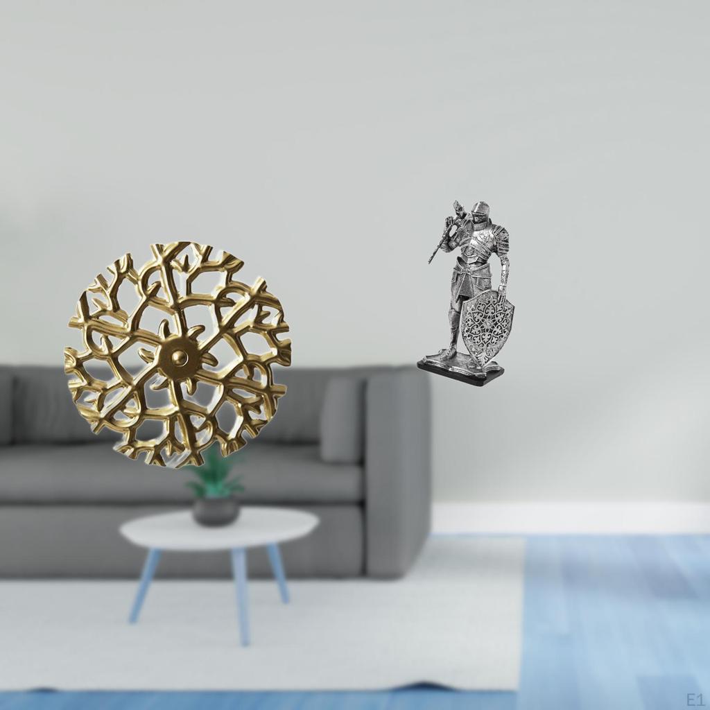 Rustic Iron Knight Wall Sculpture Art Nordic Abstract Figurine Plaque 3D Hanging Pendant Ornament