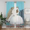 Blackout Curtains for Camera Cute Window Curtain for Room 2 Panel Shades Halloween Decoration Home Interior Curtains Partition