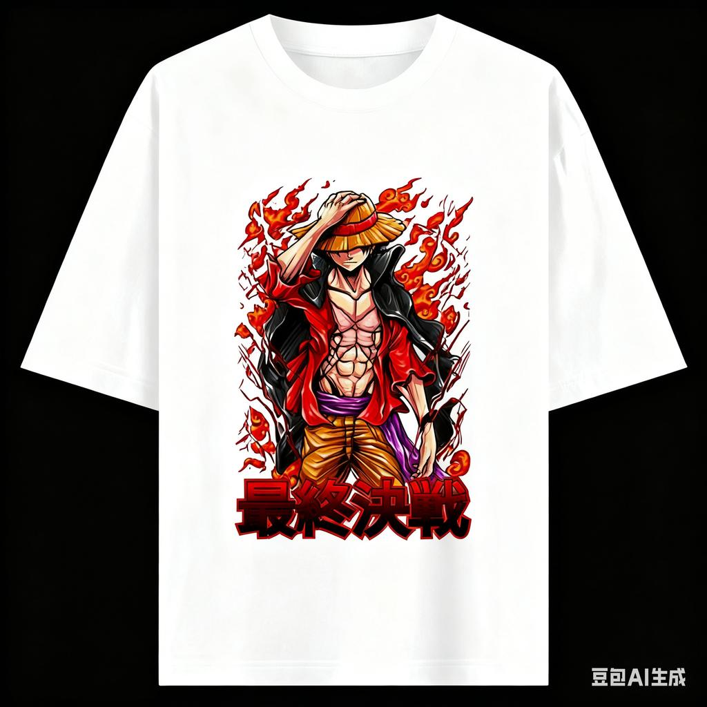 One Piece Anime Luffy Printing Oversized Cotton Tshirt Men and Women Harajuku Fashion Y2K Casual Summer Absorb Sweat Tshirt