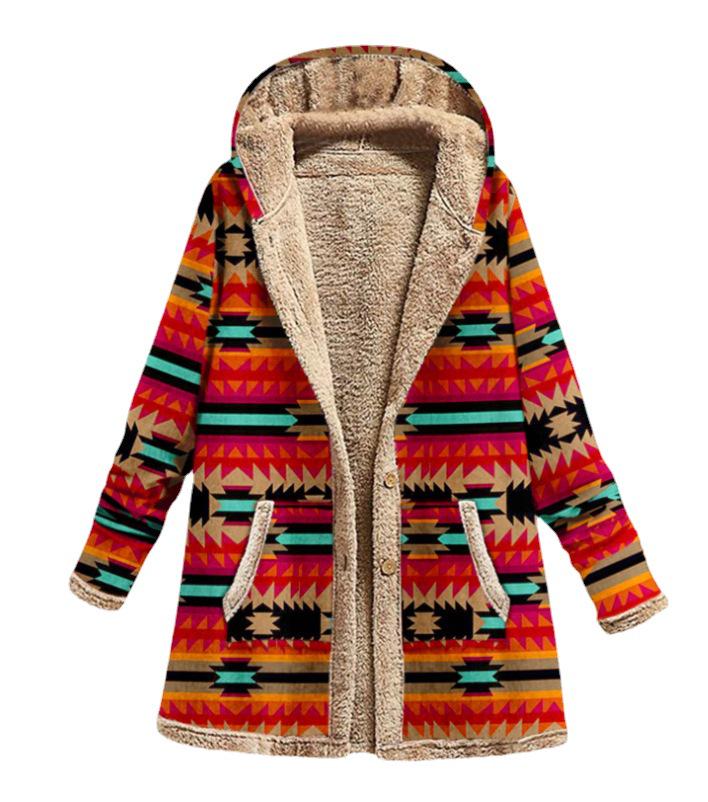 Winter 2023 Women's Cotton & Linen Printed Hooded Sweatshirts and Plush Jackets