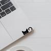 1PC Adorable Peeking Cat Vinyl Sticker Perfect for Car Rearview Mirrors & More, Durable for Indoor/Outdoor Use, Black & White Design, Cat Accessories