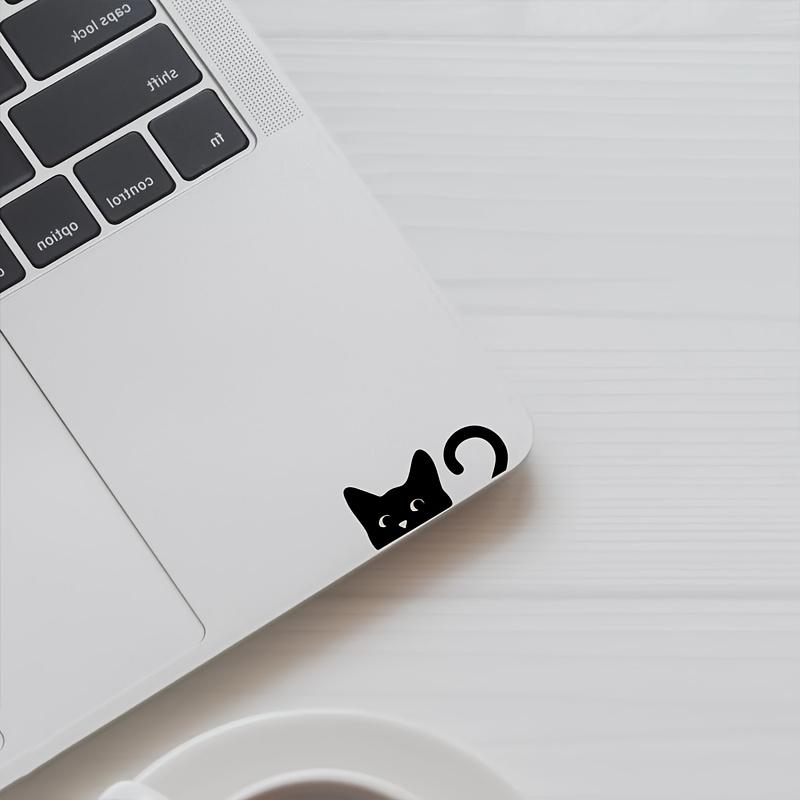 1PC Adorable Peeking Cat Vinyl Sticker Perfect for Car Rearview Mirrors & More, Durable for Indoor/Outdoor Use, Black & White Design, Cat Accessories