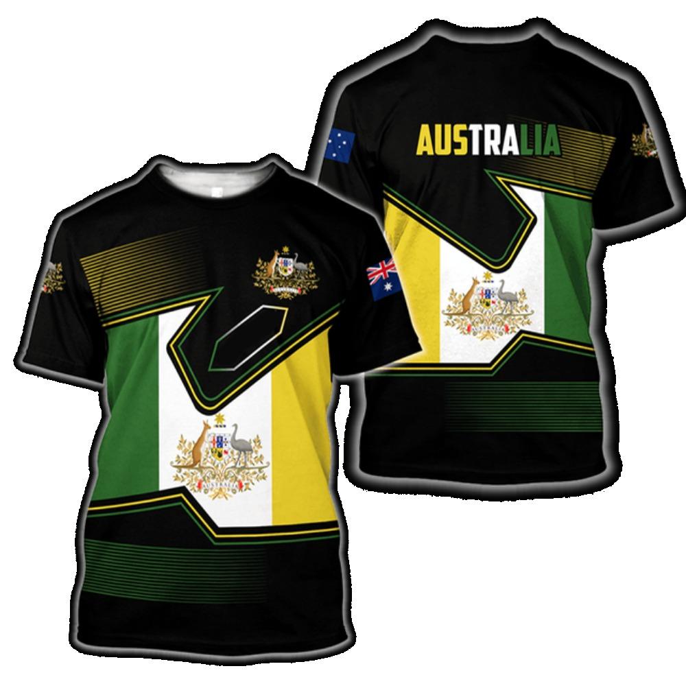 Heißes australisches Stil 3D-Druck Sommer Herren Rundhals-T-Shirt Lässig Kurzarm Übergroßer Pullover Modetrend Herrenbekleidung