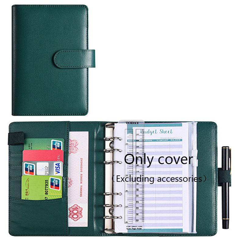 A6 Budget Binder with Cash Envelope Savings Book Budget Planner PU Leather Laptop Binder with Binder Pocket Cash Fill Folder