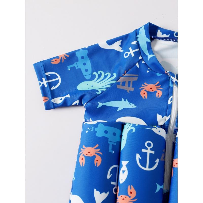 2024 Children's Buoyancy Swimsuit Boys and Girls One-piece Quick-drying Swimming Vest Quick-drying Inflatable Buoyancy Swimsuit