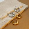 Accessories Niche Premium Sense Geometric Ear Buckles Earrings Personality Versatile Titanium Steel Twist Kink Earrings