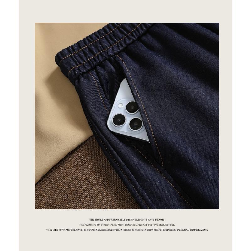 DIMANAF 2025 Autumn Winter Plus Size Women Pants Lady Long Pants Oversized Loose Casual Jeans Bottoms Thick Knitted