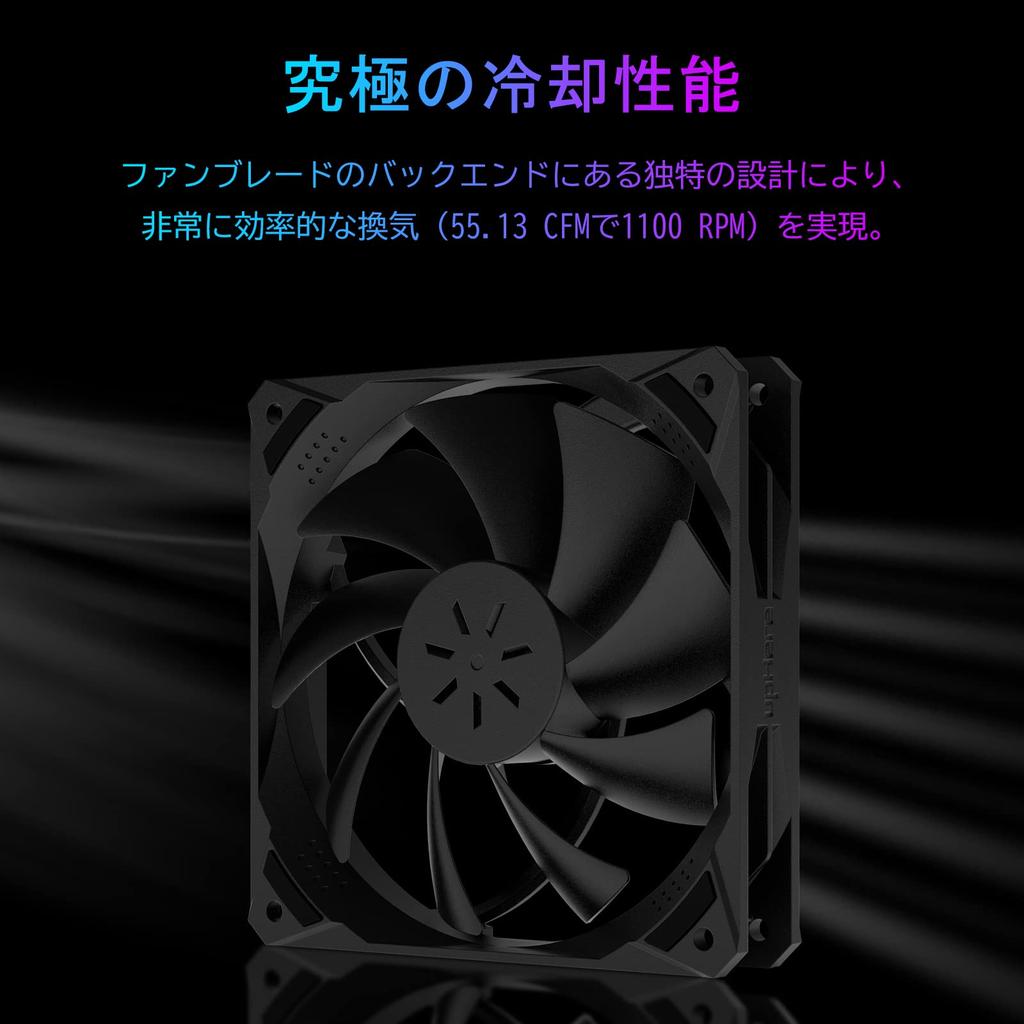 Novonest PC Case Fans, 120mm, Quiet, High Performance, 3-Pin Connector, Slim Design, 5 Fans per Set, All Black [NK12BK3-5]