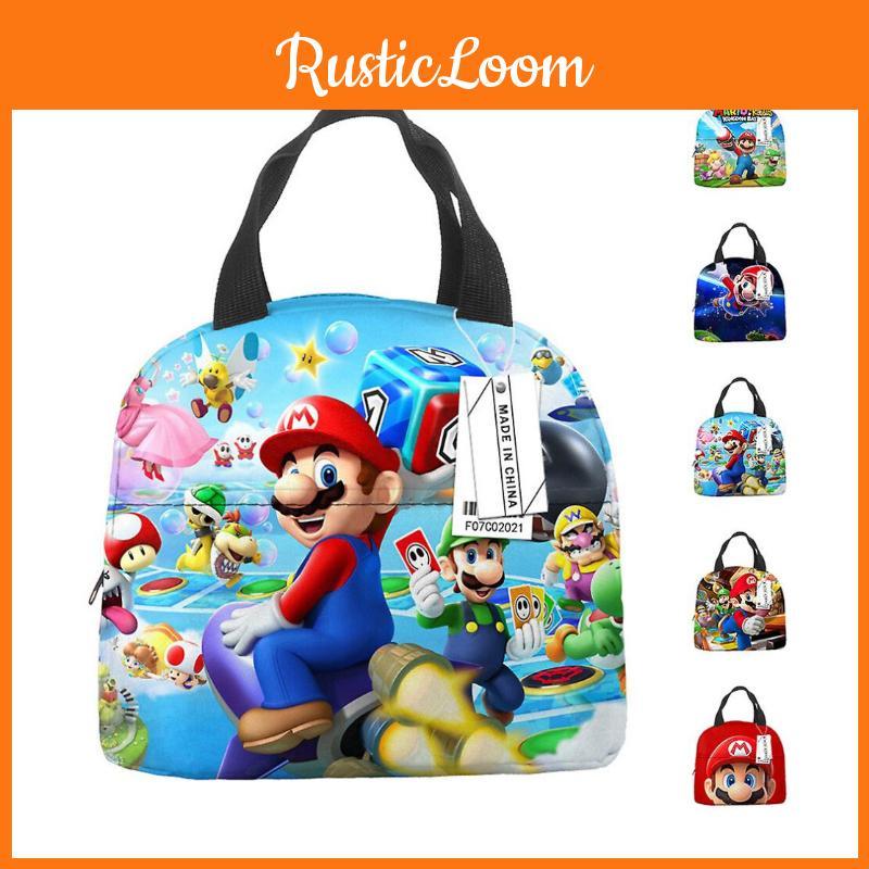 Bros Super Mario Lunch Bag Insulated Food Handbags Case For School Picnic Gifts